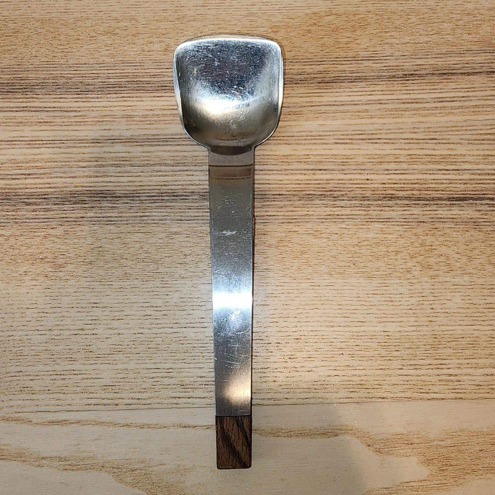 Vtg Stainless Steel MCM Ice Cream Scoop Wood Handle Spade Spoon Riveted Japan 9"